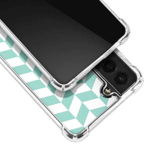 Blue White Chevron Galaxy S21 FE Clear Case